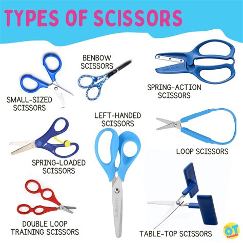 different types of scissors.